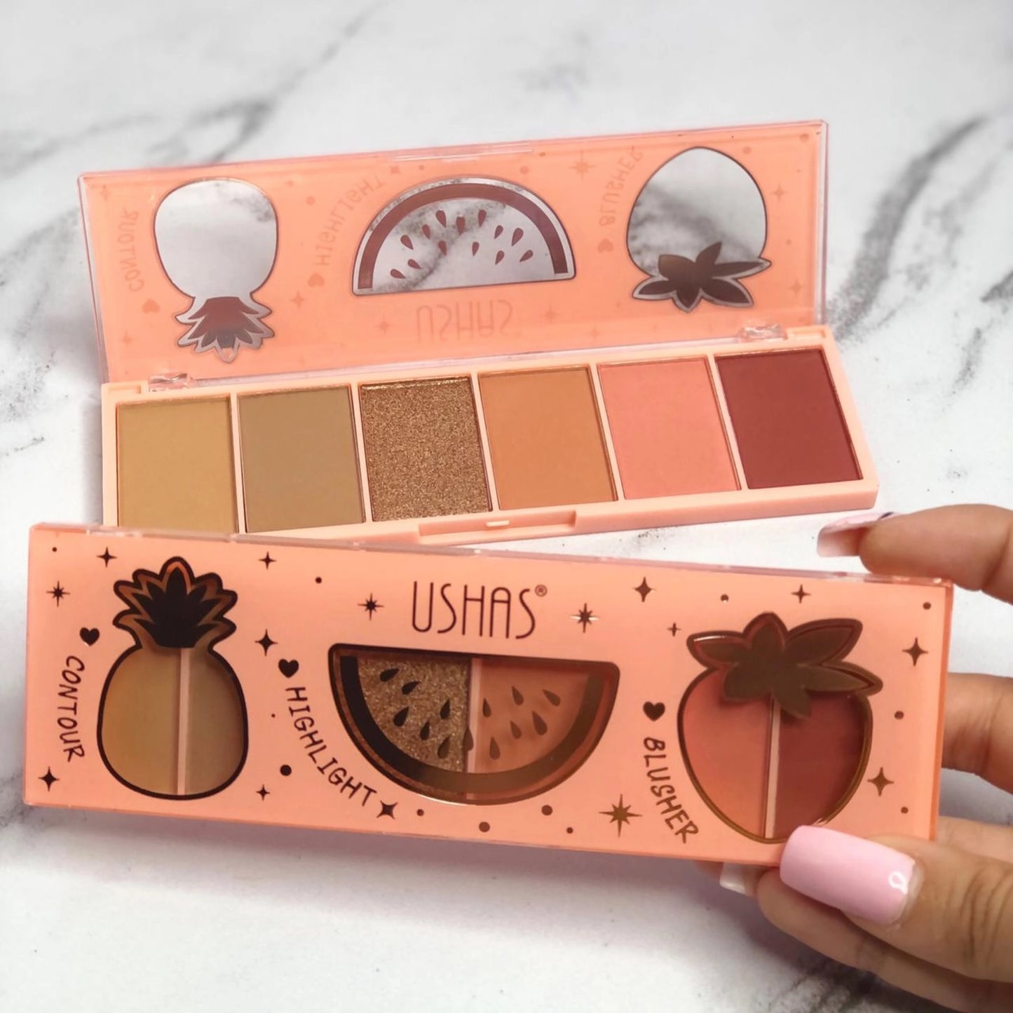 Paleta rubor e iluminador Ushas